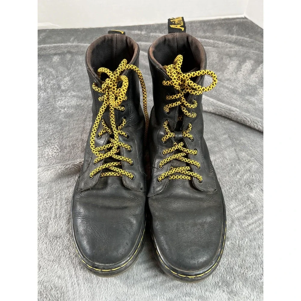 Dr Martens Combs Leather Boots Mens 9 Womens 8 Black Lug Sole